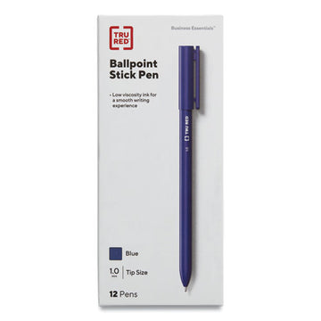 TRU RED™ Ballpoint Pen, Stick, Medium 1 Mm, Blue Ink, Blue Barrel, Dozen freeshipping - TVN Wholesale